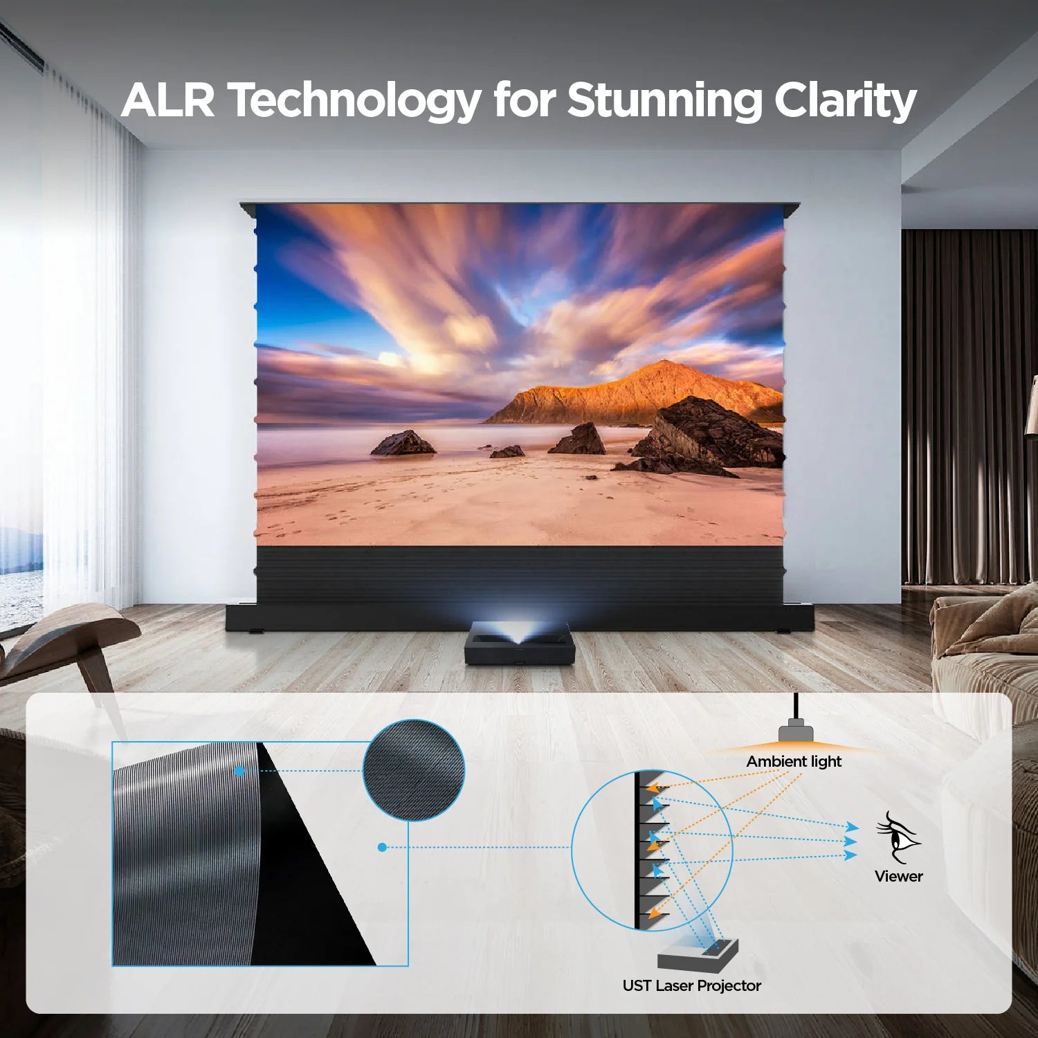 Screen Motorized Floor Rising UST/CLR